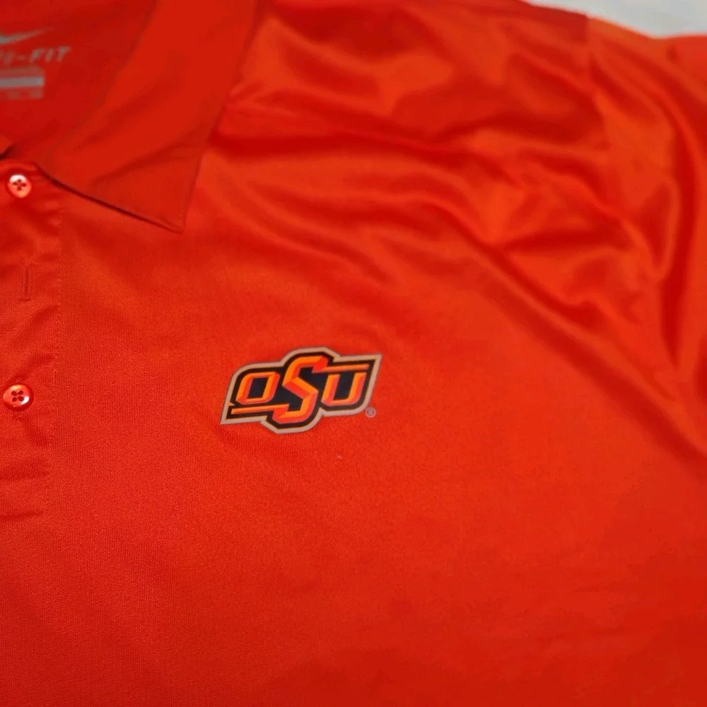 2XL XXL Orange Nike Dri-Fit Polo Shirt Oklahoma State University OSU Cowboy Mens